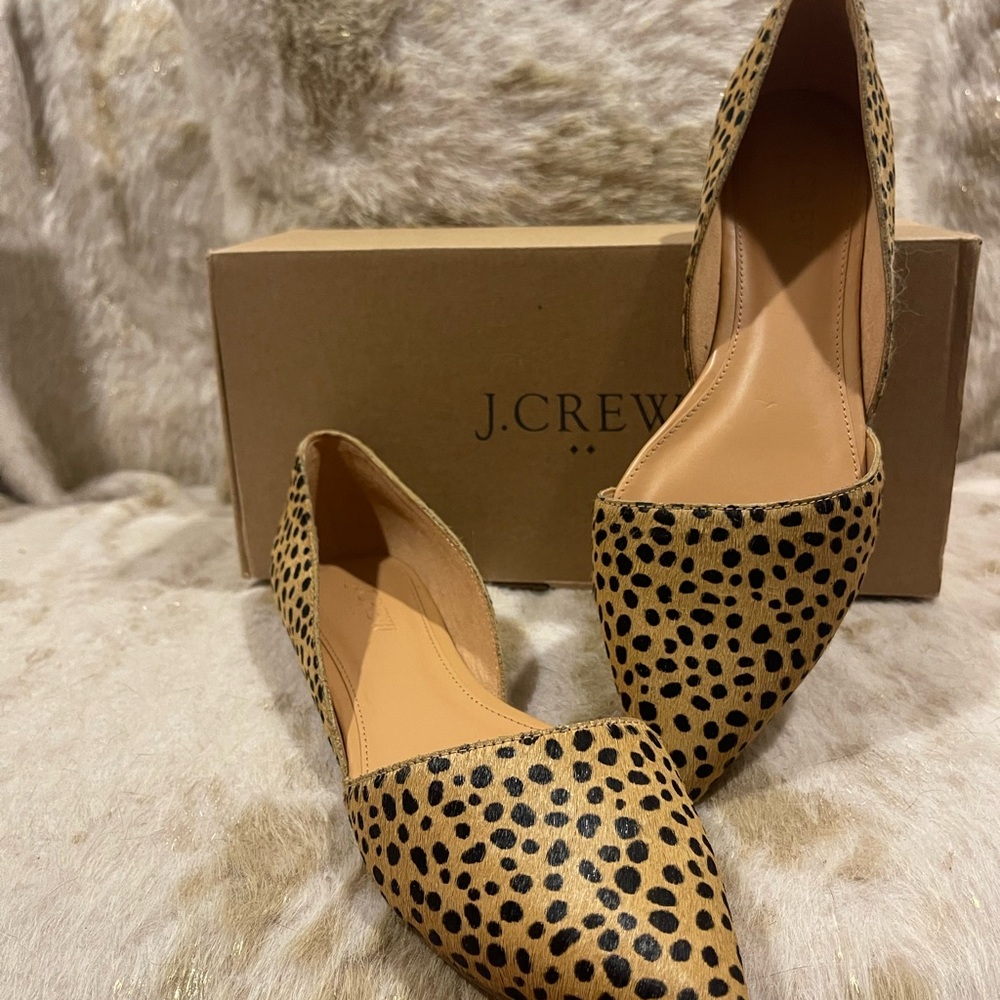 J. Crew Women's Spotted Tan Flats